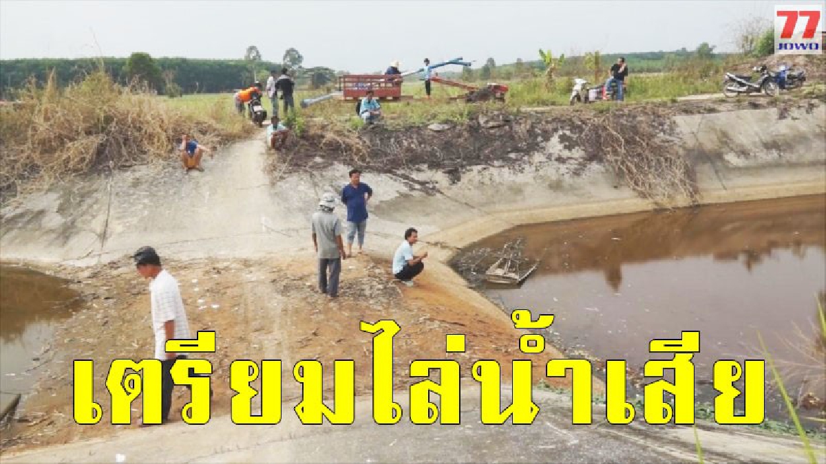 โรงงานน้ำตาลไทยอุดรจ้างชาวบ้านสูบน้ำเสียในห้วยพังพวยเน่า 4 กม.ออก "เตรียมเอาน้ำดีไล่น้ำเสีย"