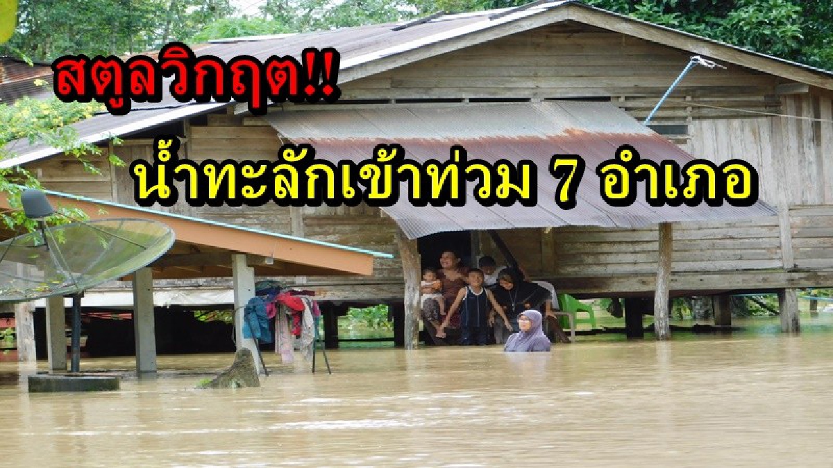 สตูลวิกฤต!! ฝนตกหนัก น้ำทะลักเข้าท่วม 7 อำเภอ เจ้าหน้าที่เร่งอพยพชาวบ้านด่วน