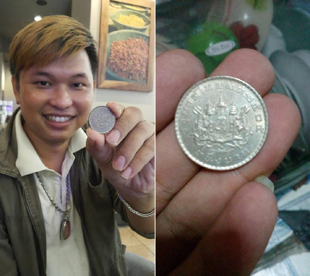 เฮงรับทรัพย์จริงๆ!!! หนุ่มโชคดีเจอเหรียญ1บาทเก่าซุกในตู้กับข้าวเก่ารอทิ้ง  ที่ไหนได้กลายเป็นสิ่งมีค่าสุดๆ