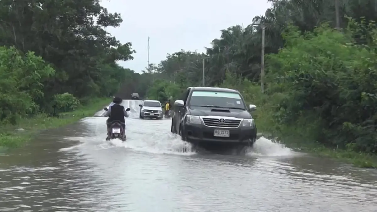 กระบี่วิกฤติหนัก!! ฝนตกหนักต่อเนื่อง เขาพนม,ลำทับ น้ำทะลักเอ่อล้นท่วมบ้านเรือน พื้นที่เกษตรเดือดร้อนหนัก หน่วยงานเร่งช่วยเหลือ