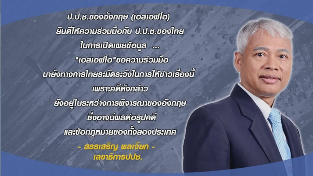 ผสานความร่วมมือ!?!? "ป.ป.ช.ไทย-เอฟเอสโอ" ...รู้ลึกข้อมูลทุจริต ใครผิดเจอดี (รายละเอียด)
