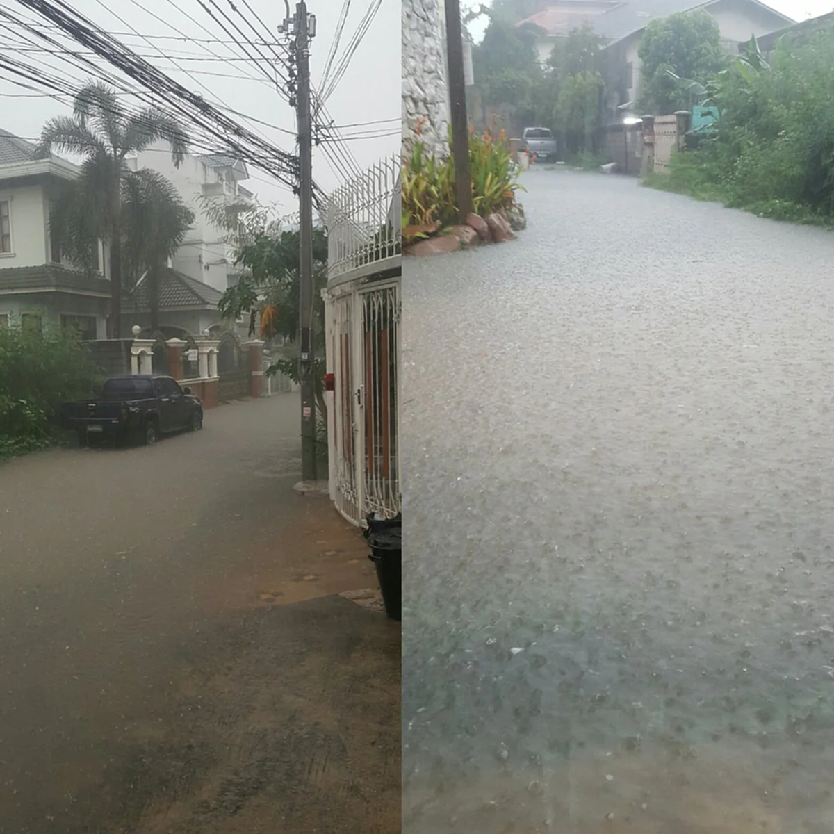 เช็คด่วนจะใช้รถหรือเรือดี!!!ฝนกระหน่ำกทม.นานนับชั่วโมง ถนนหลายสายจมน้ำ เมืองทอง- แจ้งวัฒนะกลายสภาพเป็นคลองเรียบร้อย(ภาพ)