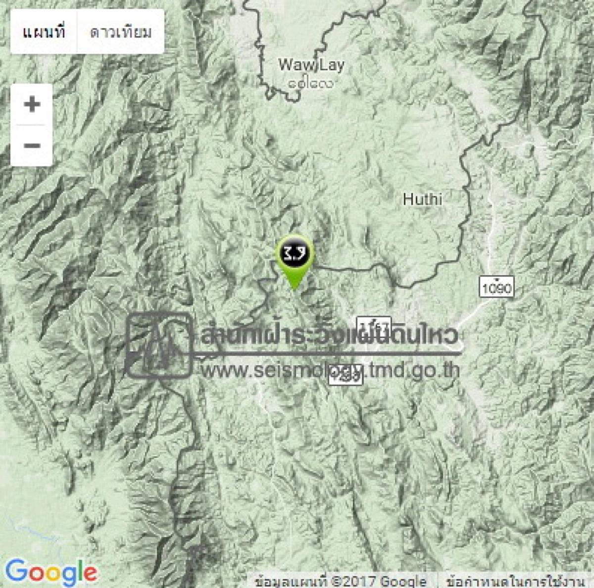 ไหวบ่อยขึ้นนะ!! แผ่นดินไหว เขย่า "อุ้มผาง" ตอนตีสาม ขนาด 3.9 แมกนิจูด