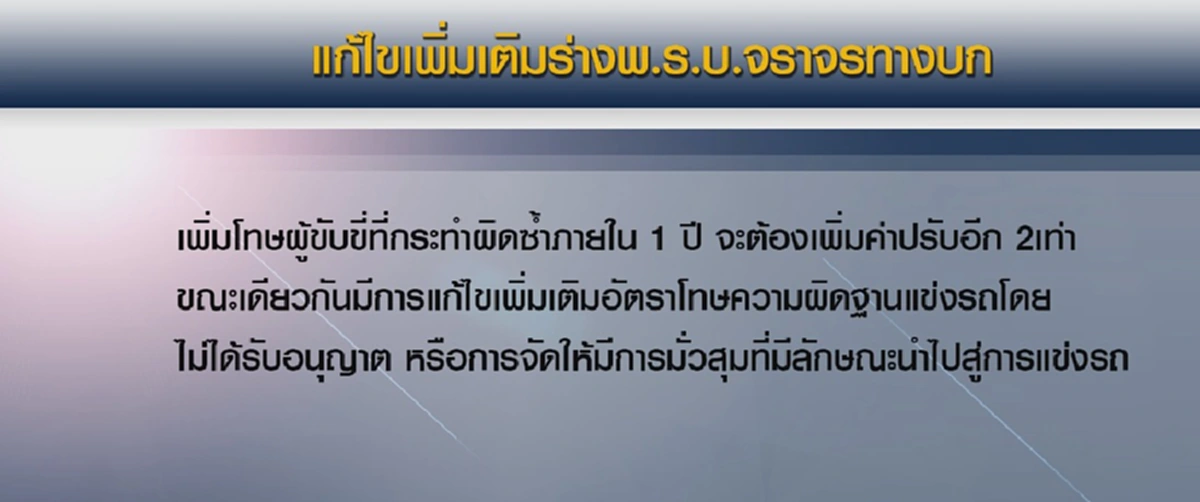 เจอของหนัก !!! ผู้ขับขี่รถฟังไว้ รัฐเอาจริง แจกแจงเป็นข้อๆ แหกกฎจราจร เพิ่มโทษ  (มีคลิป)
