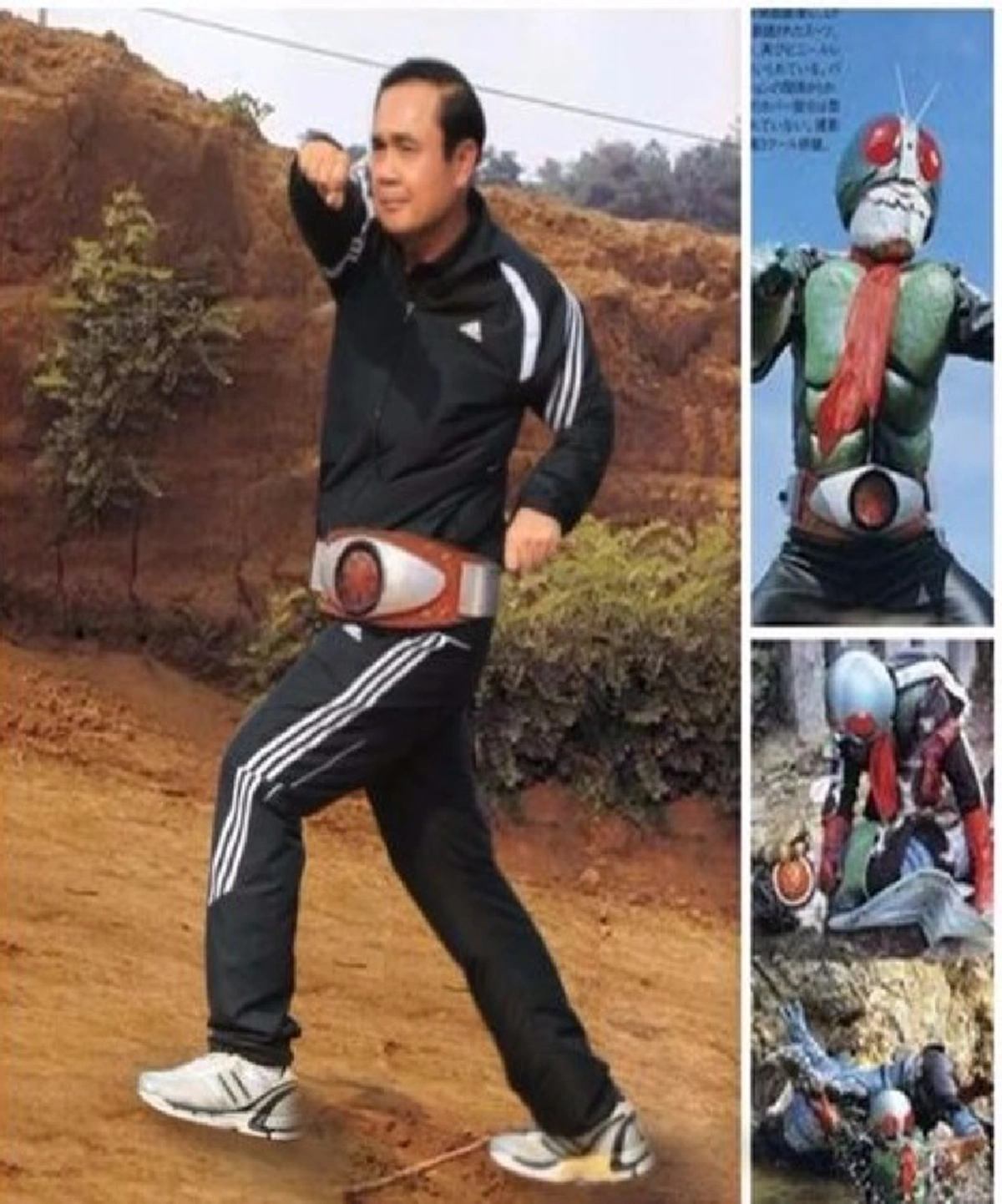 ซุปเปอร์ฮีโร่ !!! พล.อ.ประยุทธ์ มาเองเลย ถามมาตรงๆ ใครกันตัดต่อรูป ต่อยกับตั๊กแตน แถมมีประโยคเด็ดฝากมาถึงคนทำซะด้วย (มีภาพ)