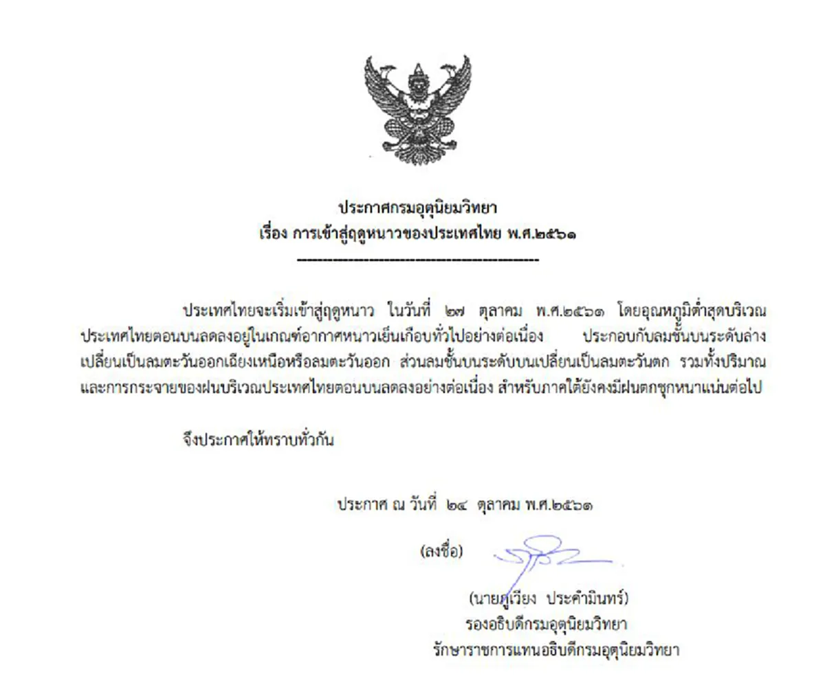 ซื้อเสื้อกันหนาวรอเลย! กรมอุตุออกประกาศ เดือนธ.ค.หนาวจัด เผยอุณภูมิต่ำสุด หนาวยะเยือก!