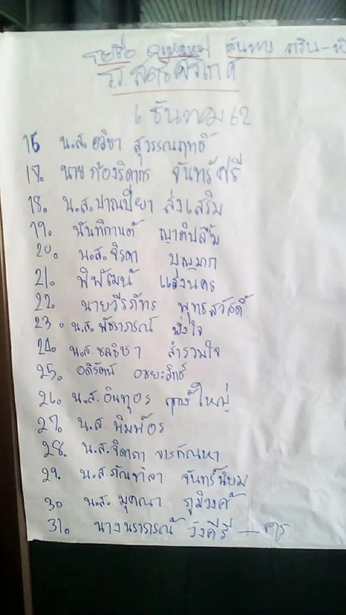 รายชื่อผู้บาดเจ็บรถทัวร์คณะโรงเรียนสตรีสิริเกศ พลิกคว่ำ