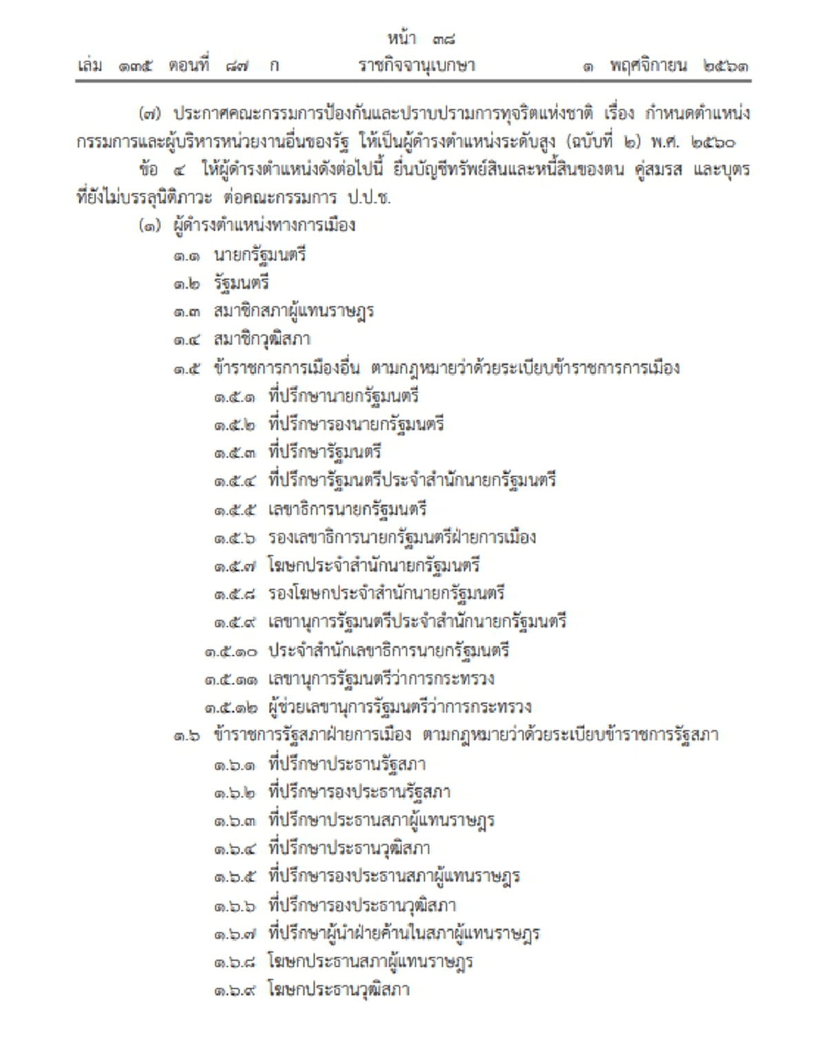 ราชกิจจาฯ ออกประกาศ ข้าราชการและผู้ดํารงตําแหน่งระดับสูง ยื่นบัญชีทรัพย์สินและหนี้สิน!