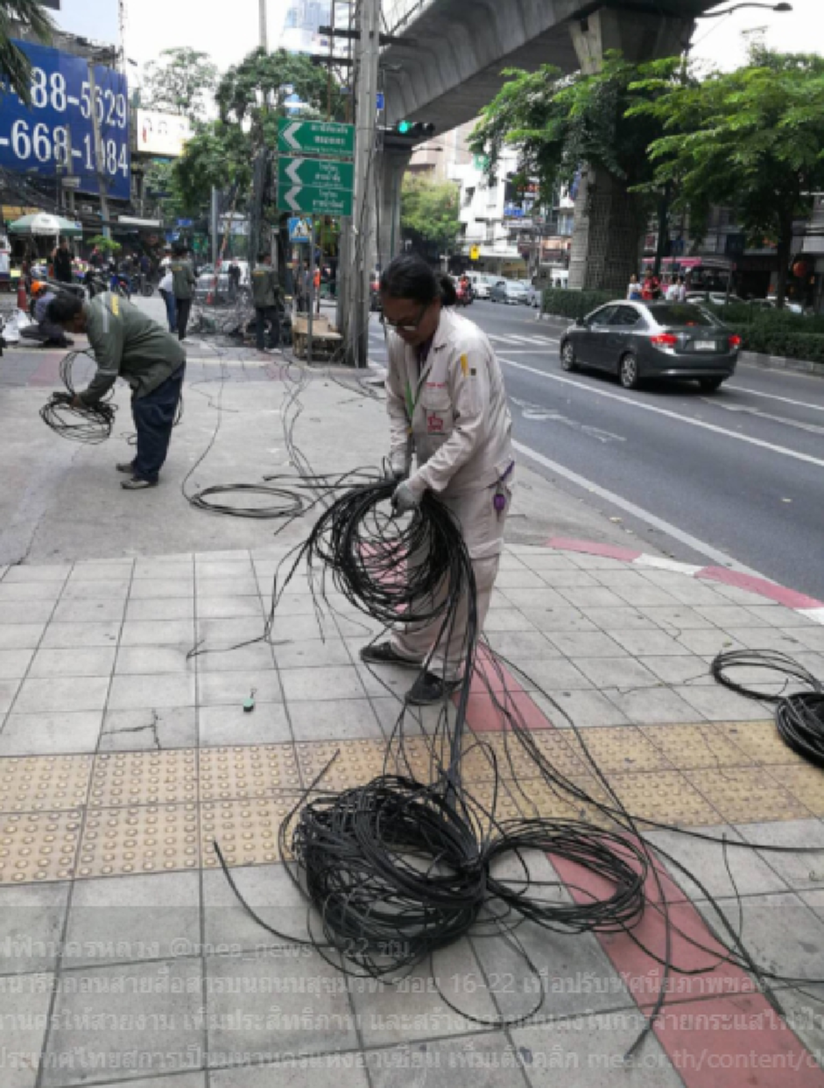 เสาไฟหายไปไหน?? กฟน.เดินหน้าสร้างมหานครไร้สาย ขนเสาไฟที่รื้อจากเมืองกรุง ไปช่วยชายฝั่งบางขุนเทียน