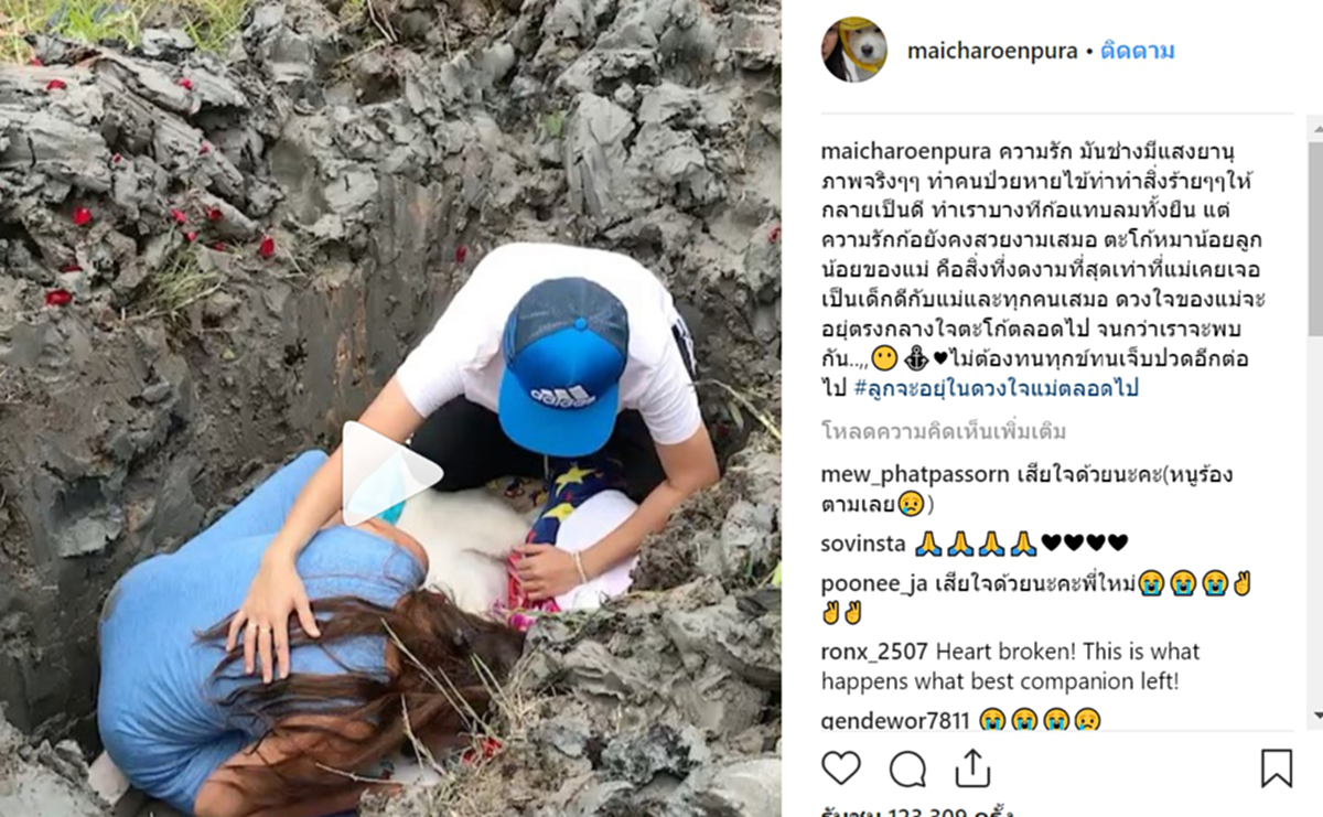 ร้องไห้แทบขาดใจ! ใหม่ เจริญปุระ ทรุดลงไปกอด ร่างไร้วิญญาณ ตะโก้ สุนัขแสนรัก