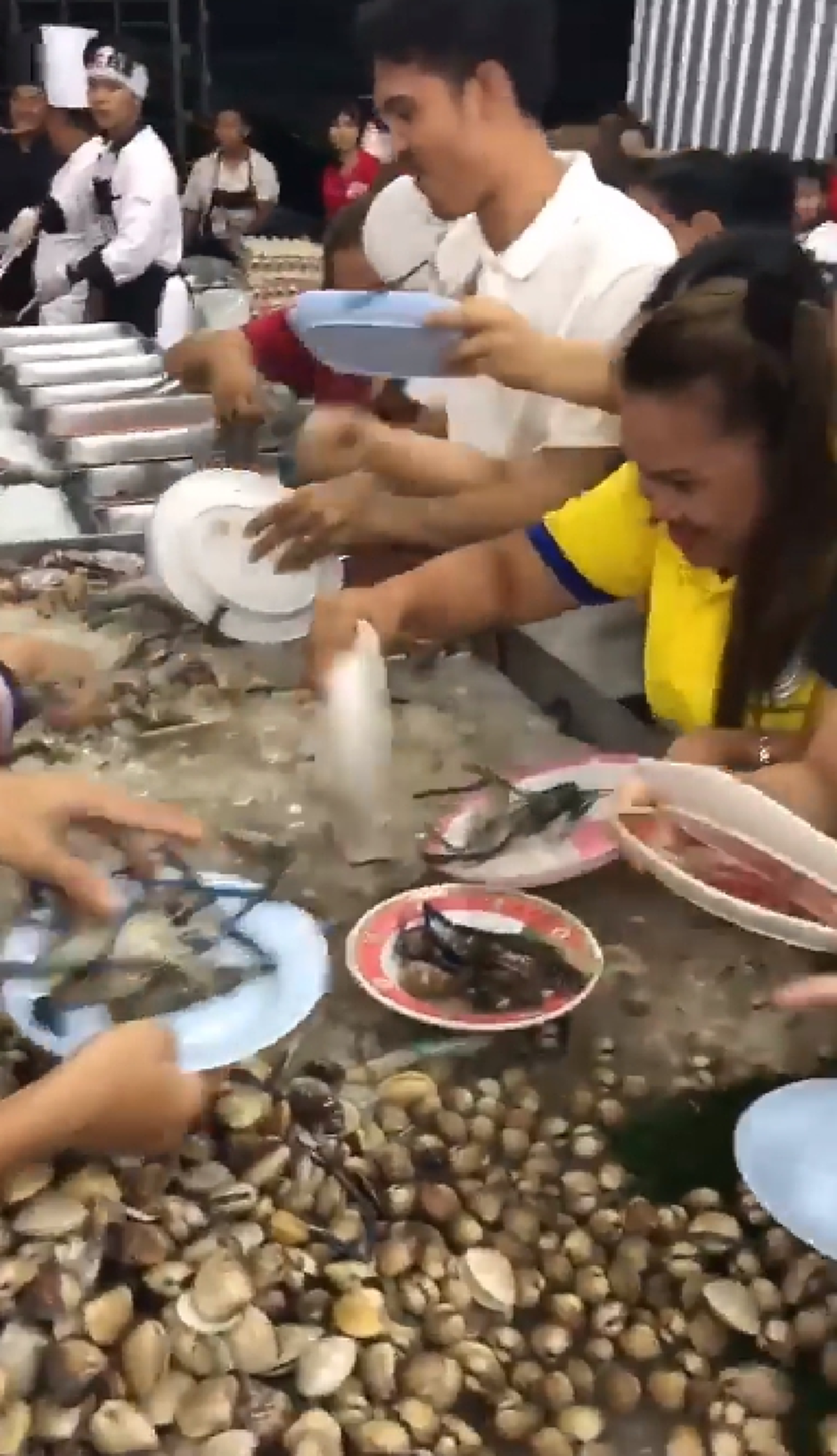 คิดว่าแจกโรงทาน! สาวถึงกับท้อ ไปกินบุฟเฟต์ แต่เจอคนแย่งกัน ยิ่งกว่าลงสนามรบ!