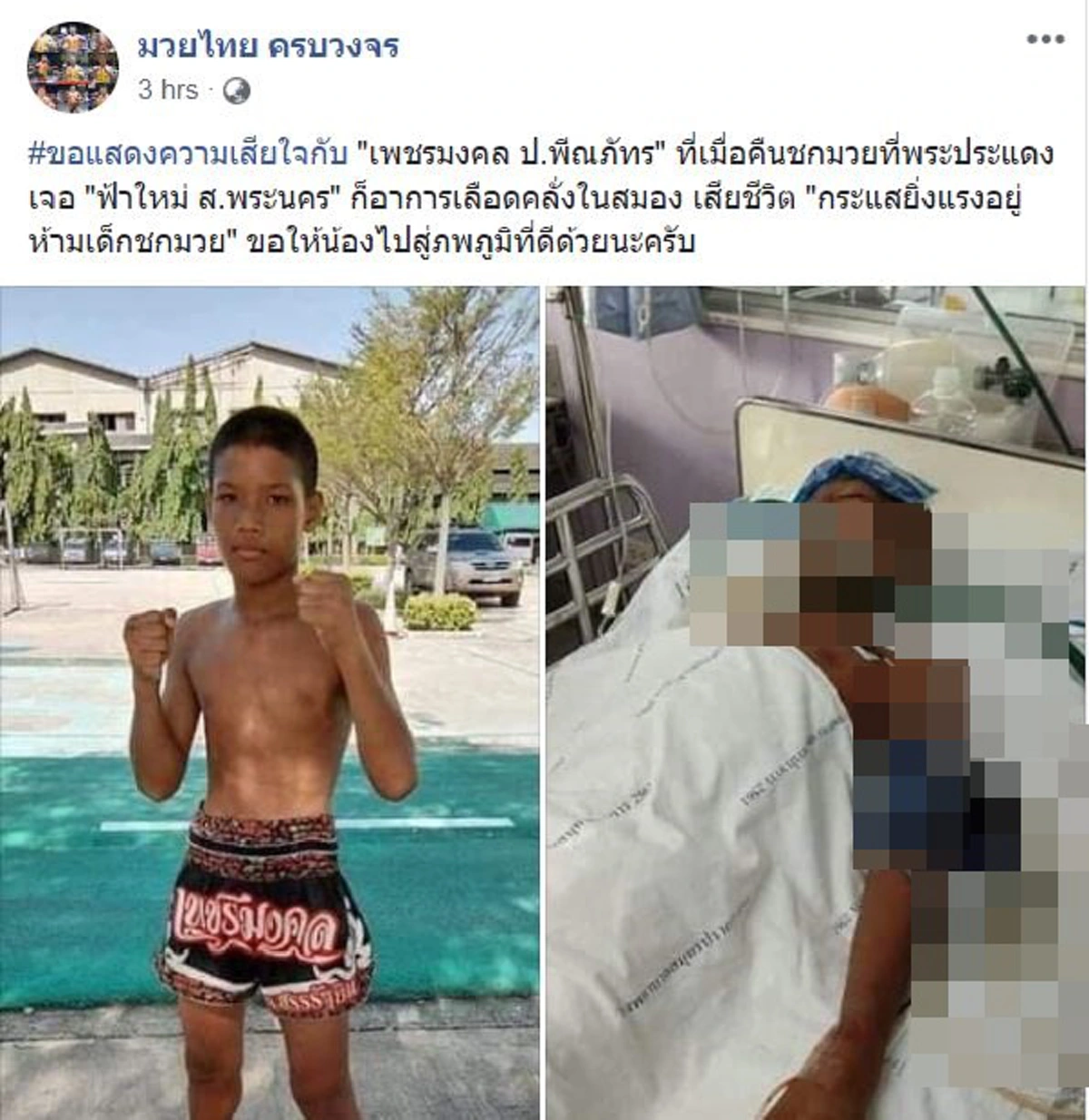 ผมเศร้า ผมเสียใจ "ฟ้าใหม่ ส.พระนคร"คู่ชกไฟสุดท้าย กรวดน้ำขอขมาหน้าร่างไร้วิญญาณ"น้องเล็ก" เตรียมบวชหน้าไฟอุทิศส่วนกุศล อย่าได้จองเวรกันเลย
