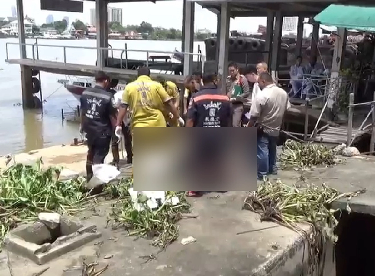 หนุ่มใหญ่เป็นศพลอยน้ำมาติดกองสวะข้างโป๊ะเรือ สน.บางคอแหลม