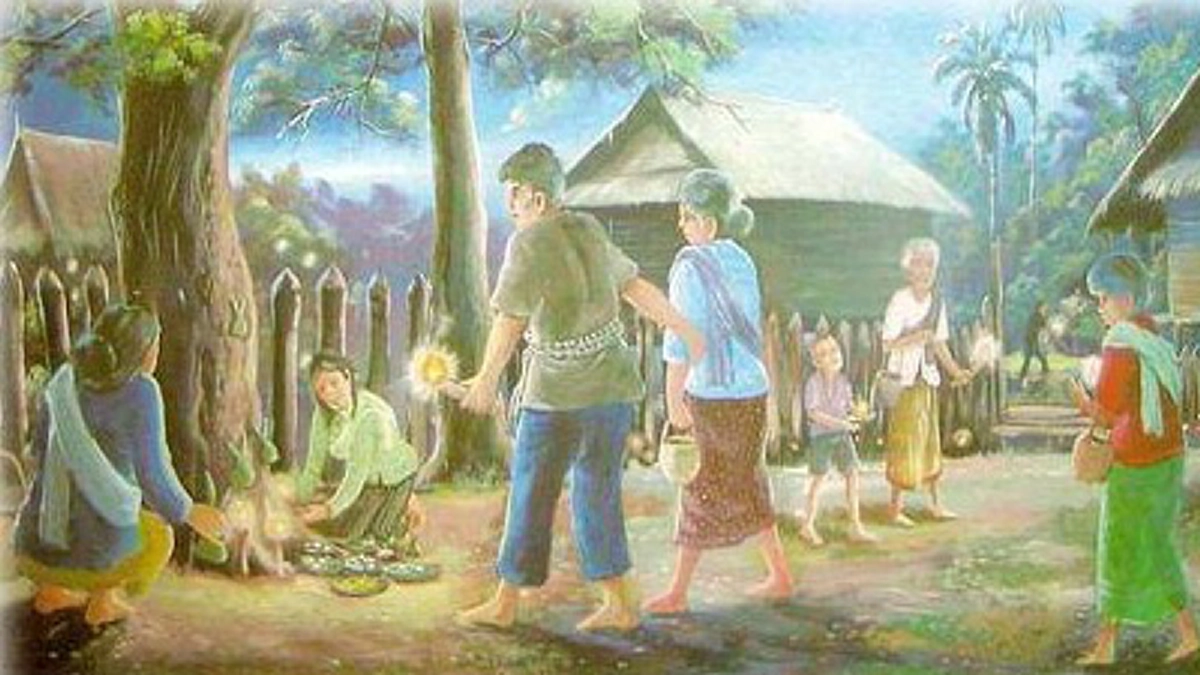 “บุญเดือนเก้า ข้าวประดับดิน”  หนึ่งในประเพณีจากโบราณ กระทำเพื่อการอุทิศบุญกุศลให้กับผู้ล่วงลับของลูกหลานชาวอีสานที่มีจนถึงปัจจุบัน