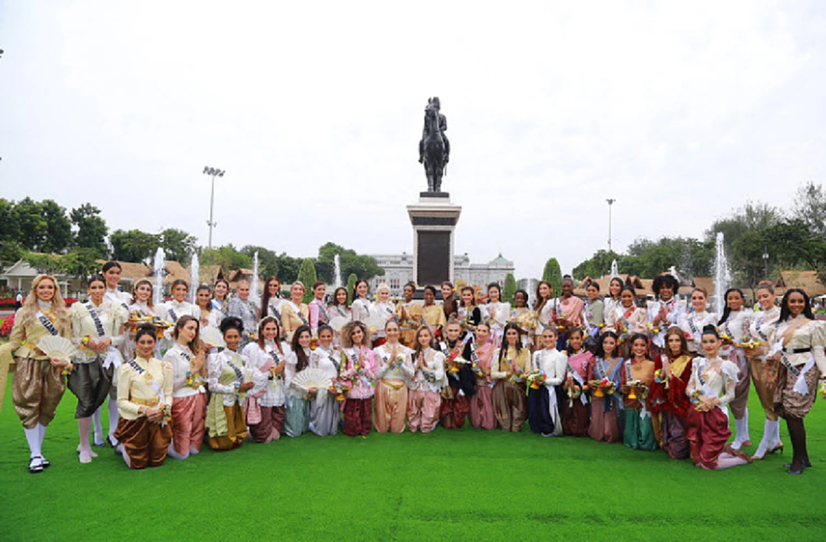 นางงาม มิสยูนิเวิร์ส 2018 สวมชุดไทยโบราณเรียนรู้วัฒนธรรม วิถีชีวิตเเบบไทย (ภาพ)
