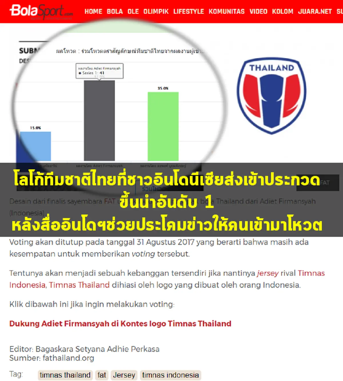 เลือดไทยพุ่งแรงปรี๊ด!! ชาวเน็ตลุกฮือต้าน"สมาคมฟุตบอล" ประกวดโลโก้ "ช้างศึก" ปลุกกระแสดราม่า ใช่หรือไม่จะปล่อยให้ "อินโดฯ"ชนะโหวต!?