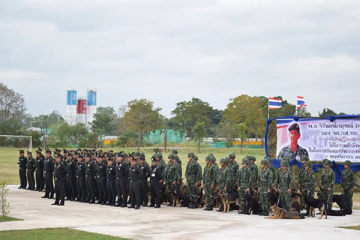 เกียรติยศศักดิ์ศรีที่ไม่แพ้มนุษย์ !!! เปิดภาพ"พิธีอำลาสุนัขทหารไทย" อีกหนึ่งผู้อยู่เบื้องหลังถวายการรักษาความปลอดภัยในพระราชพิธีต่างๆ