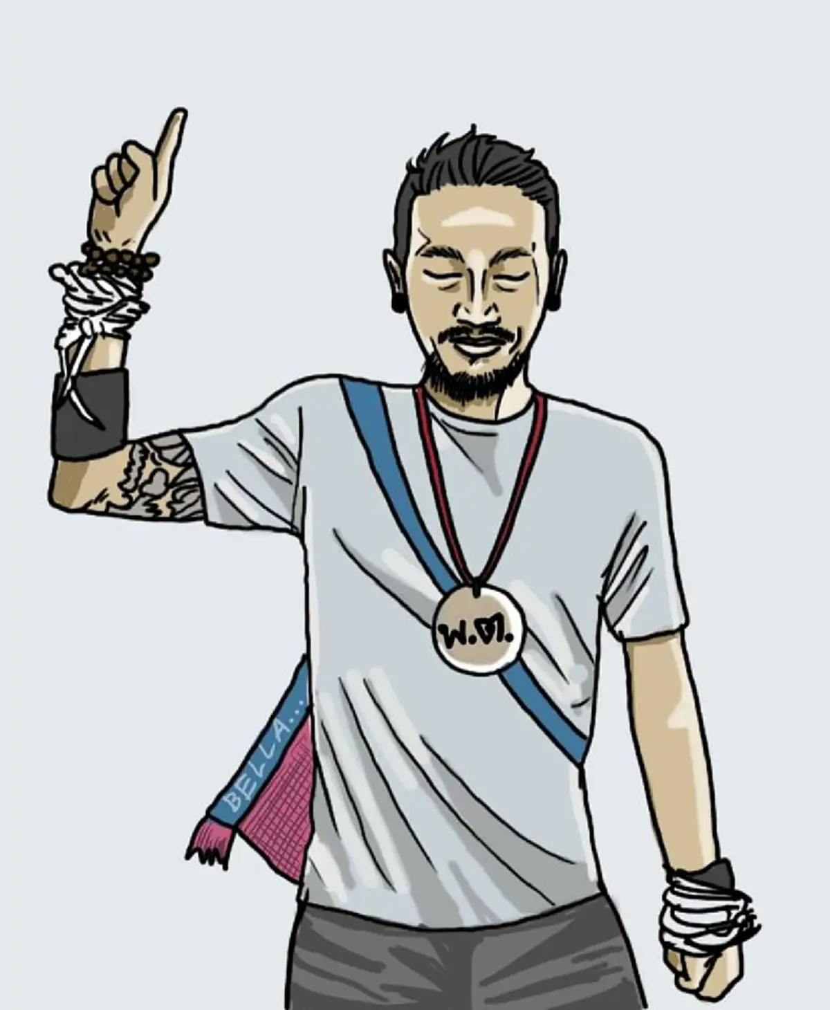 หายสงสัย!! เผยความหมายของสัญลักษณ์การชี้นิ้วขึ้นฟ้าของ "พี่ตูน" ใน #ก้าวคนละก้าว