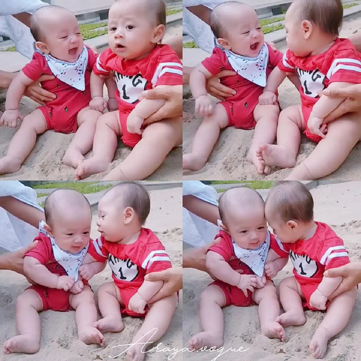 ชมภาพความน่ารักของคู่แฝด "น้องสายฟ้า - น้องพายุ" ทายาทหมื่นล้าน ช่างพูดช่างคุยกันเหลือเกิน