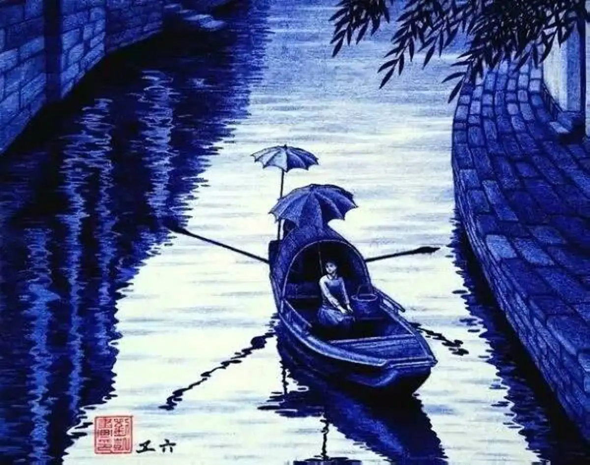 คารวะสามจอก!! ผลงานภาพวาดด้วยปากกาลูกลื่น โดยศิลปินชาวจีน บอกได้คำเดียวงดงามราวกับภาพพิมพ์ (ชมภาพ)