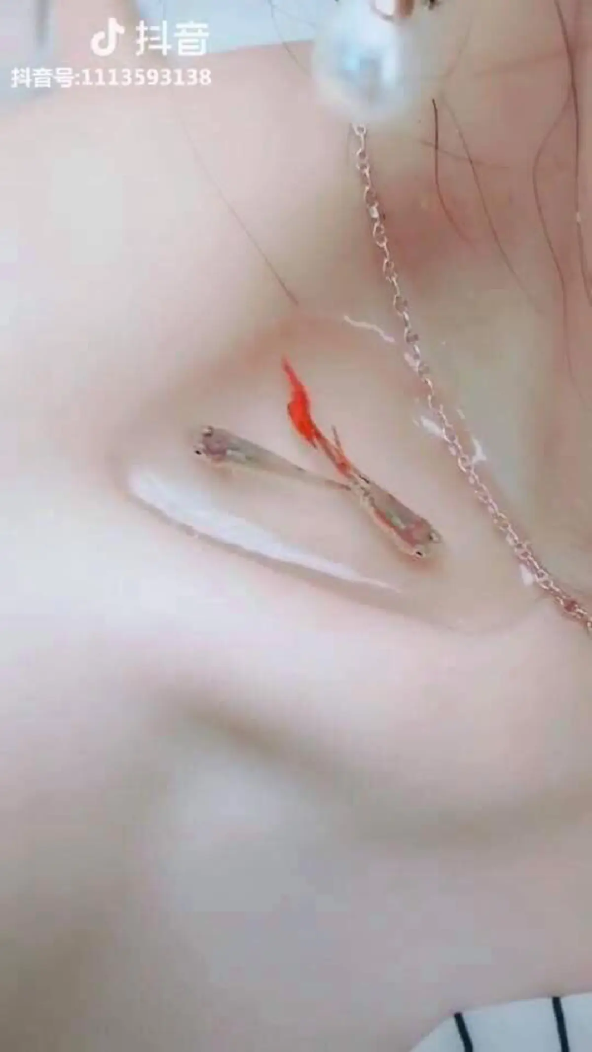 เทรนด์สาวจีน จับปลาไปว่ายในไหปลาร้า พิสูจน์ความผอม (คลิป)