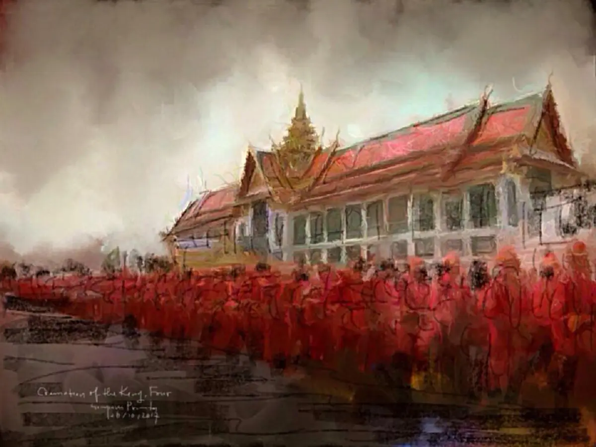 ลึกซึ้ง...บรรยายความเศร้า!! ศ.ดร.สมภาร วาดภาพแบบเรียลไทม์บรรยากาศ พระราชพิธีถวายพระเพลิงพระบรมศพ ในหลวง ร.9 สื่อทุกอารมณ์ในเหตุการณ์ (ภาพ)