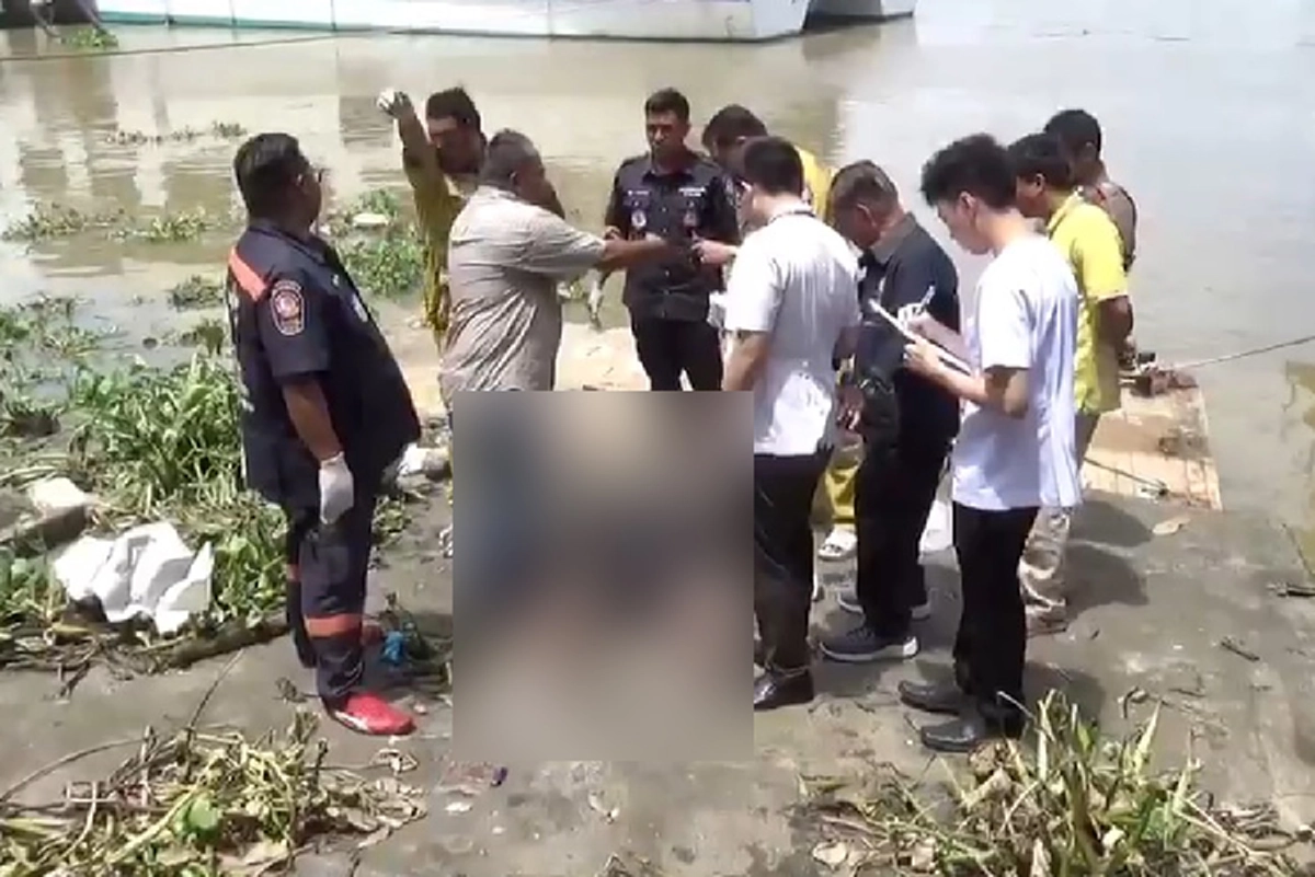 หนุ่มใหญ่เป็นศพลอยน้ำมาติดกองสวะข้างโป๊ะเรือ สน.บางคอแหลม