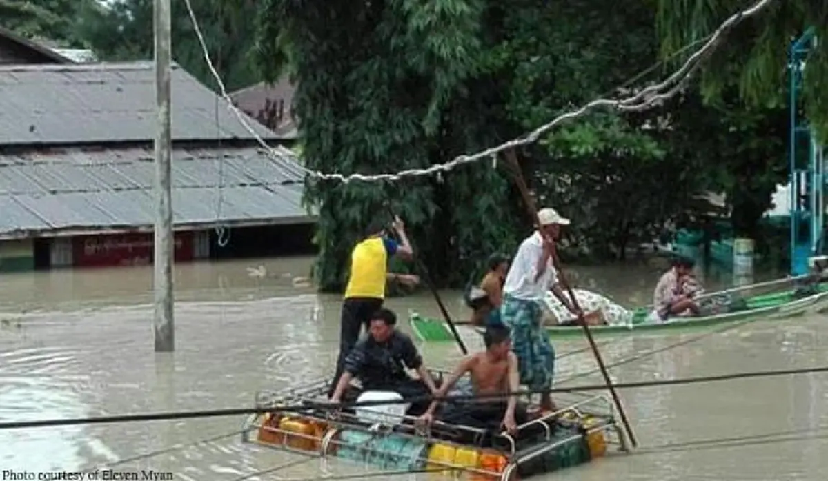 พม่าสั่งอพยพ 5 หมื่นคน หนีน้ำท่วมกว่าร้อยหมู่บ้าน ยังไม่มีรายงานผู้เสียชีวิต (คลิป)