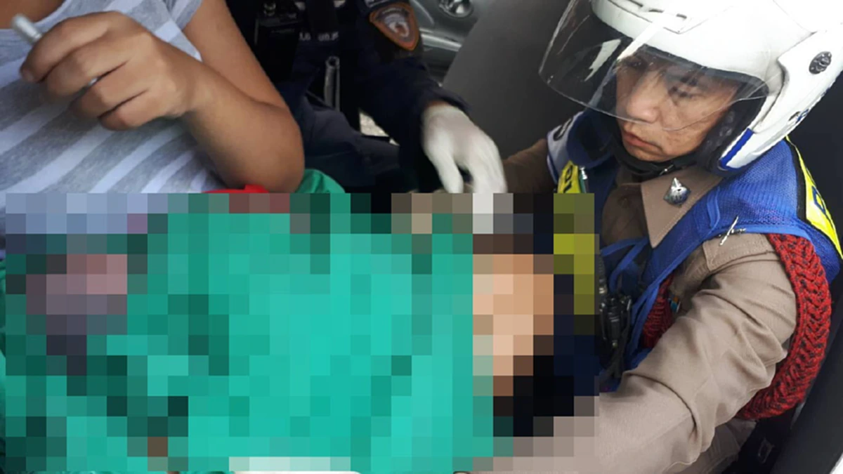 "สาวคลอดลูก" ในรถ ดีที่ตำรวจช่วย!