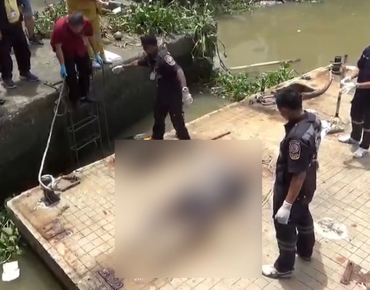 หนุ่มใหญ่เป็นศพลอยน้ำมาติดกองสวะข้างโป๊ะเรือ สน.บางคอแหลม