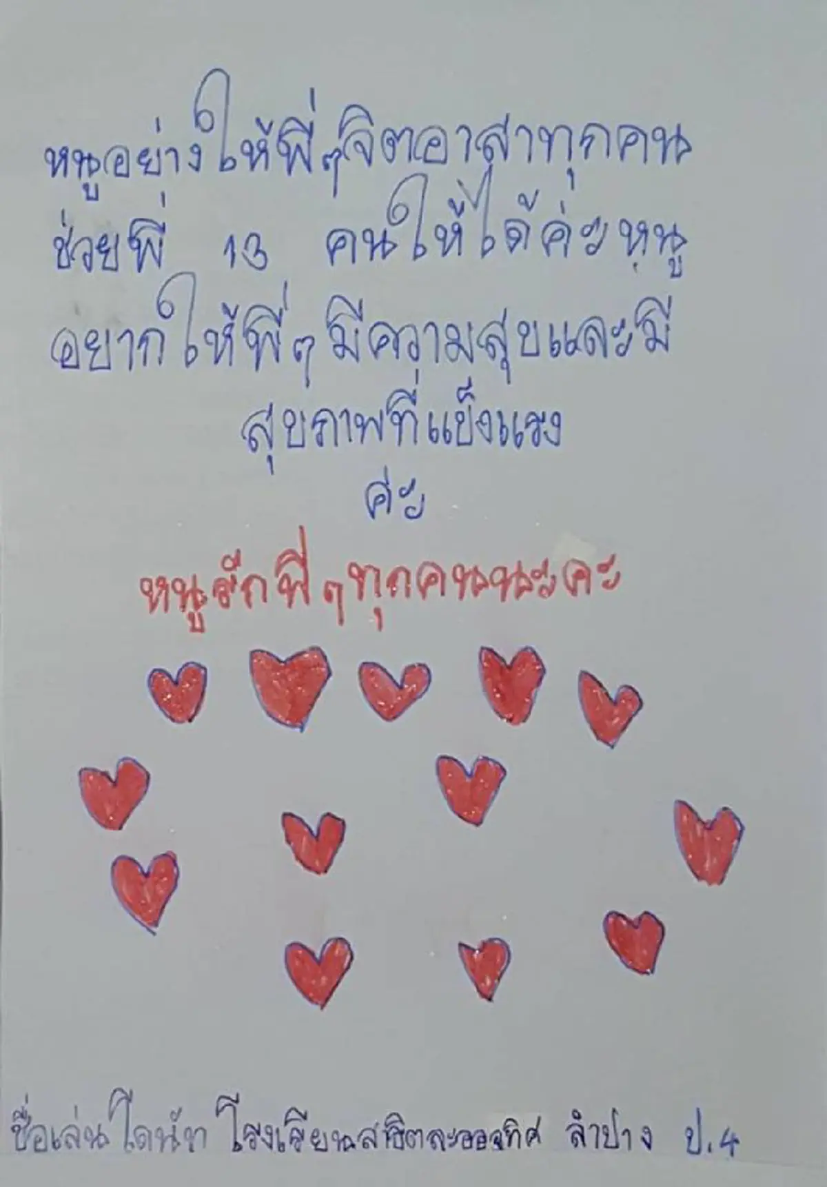 หนูขอขอบคุณทุกคน !!! "จดหมายน้องประถม" เขียนพร้อมวาดภาพประกอบ  กำลังใจเล็กๆ ของทุกคนที่ช่วย "หมูป่าถ้ำหลวง" (ชมภาพ)