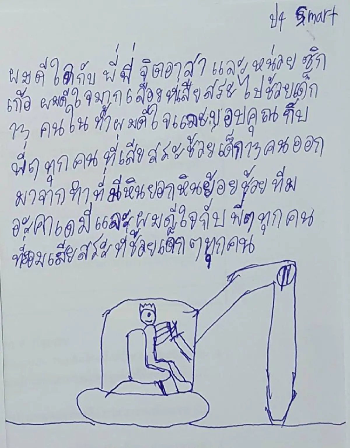 หนูขอขอบคุณทุกคน !!! "จดหมายน้องประถม" เขียนพร้อมวาดภาพประกอบ  กำลังใจเล็กๆ ของทุกคนที่ช่วย "หมูป่าถ้ำหลวง" (ชมภาพ)