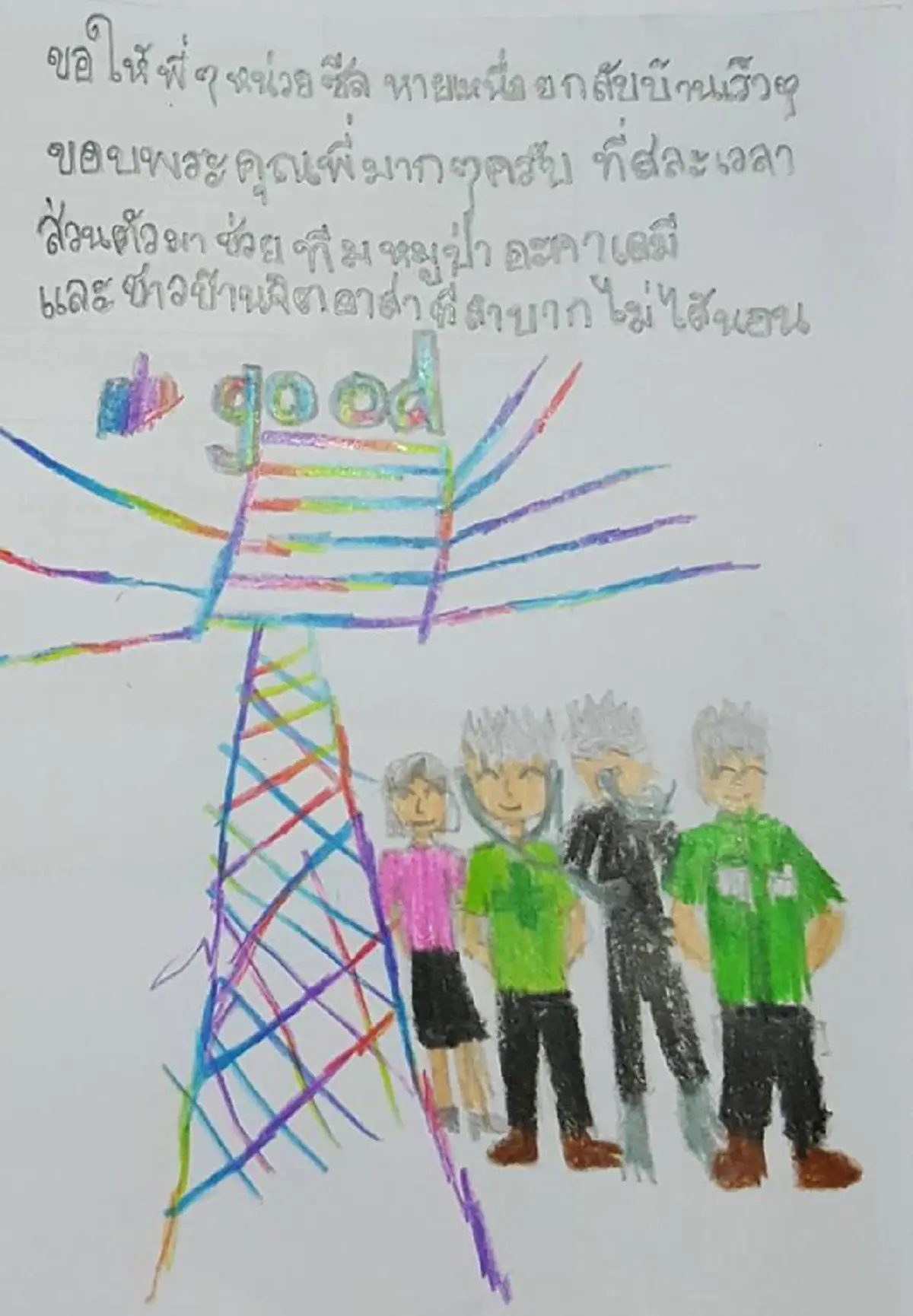 หนูขอขอบคุณทุกคน !!! "จดหมายน้องประถม" เขียนพร้อมวาดภาพประกอบ  กำลังใจเล็กๆ ของทุกคนที่ช่วย "หมูป่าถ้ำหลวง" (ชมภาพ)