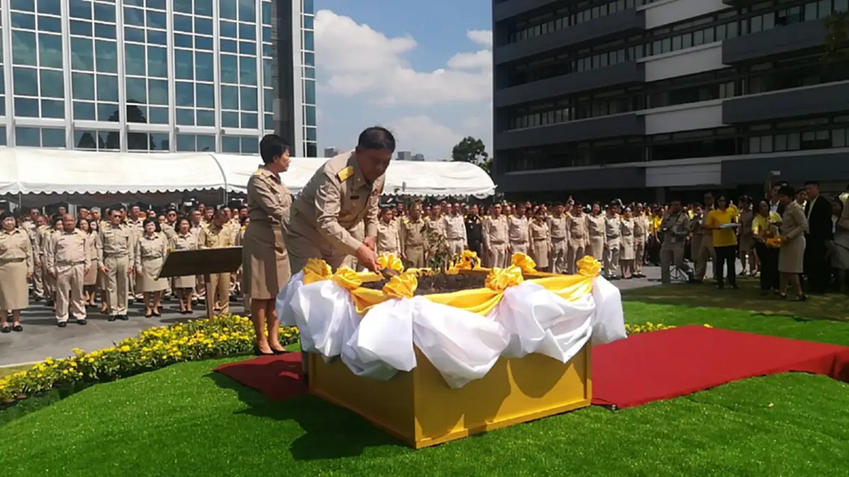 ผู้ว่าฯกทม.ปลูกต้นรวงผึ้งพระราชทาน ในโครงการ \"1จังหวัด1ถนนเฉลิมพระเกียรติ\"