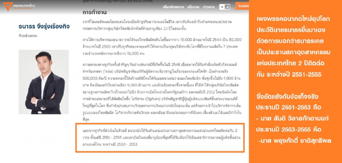 นายธนาธร จึงรุ่งเรืองกิจ หัวหน้าพรรคอนาคตใหม่