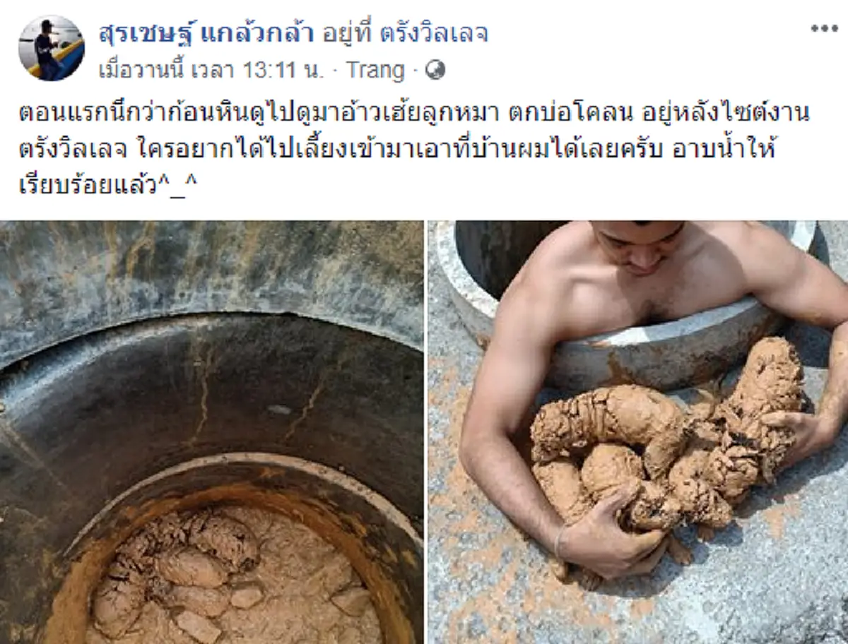 จำได้มั้ย? หนุ่มอุ้มเจ้าตูบขึ้นจากบ่อโคลน ล่าสุดลุยช่วยเหลือแก๊งสุนัขติดในโพรงก่อสร้าง ชาวเน็ตถึงกับขอกราบหัวใจ