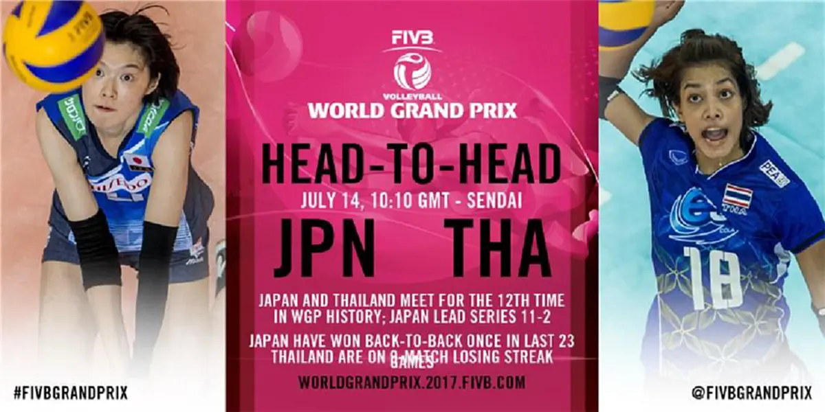 เย็นวันนี้รู้กัน !!เปิดสถิติ "สาวไทย"เป็นรอง..ก่อนปะทะกันเเมตช์ที่12 "WGP" ลุ้นอัด"ยุ่น"คาบ้าน อย่าลืมส่งใจเชียร์ตบสาวไทย(โปรเเกรมถ่ายทอดสด)