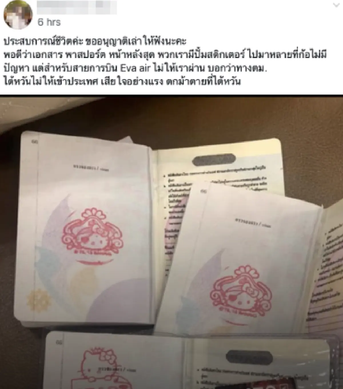 เตือนไว้เป็นอุทาหรณ์ อย่าคิดพิเรนทร์ปั๊มสติกเกอร์ตัวการ์ตูนลงในหนังสือเดินทาง