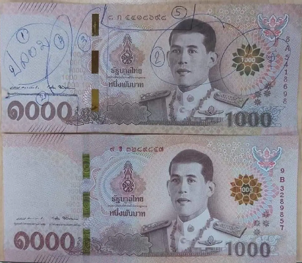 เตือนภัยแบงค์พันปลอมออกมาอีกแล้ว ส่องดูด้านซ้ายไม่มี ร.10