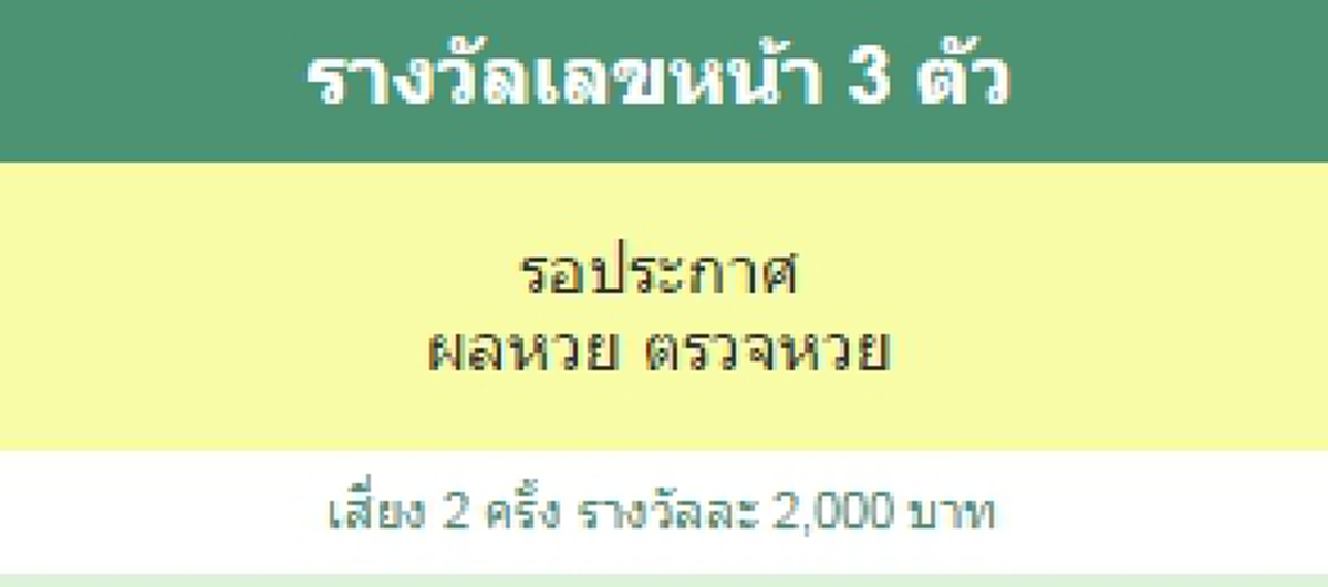 ผลรางวัลเลขหน้า 3 ตัว
