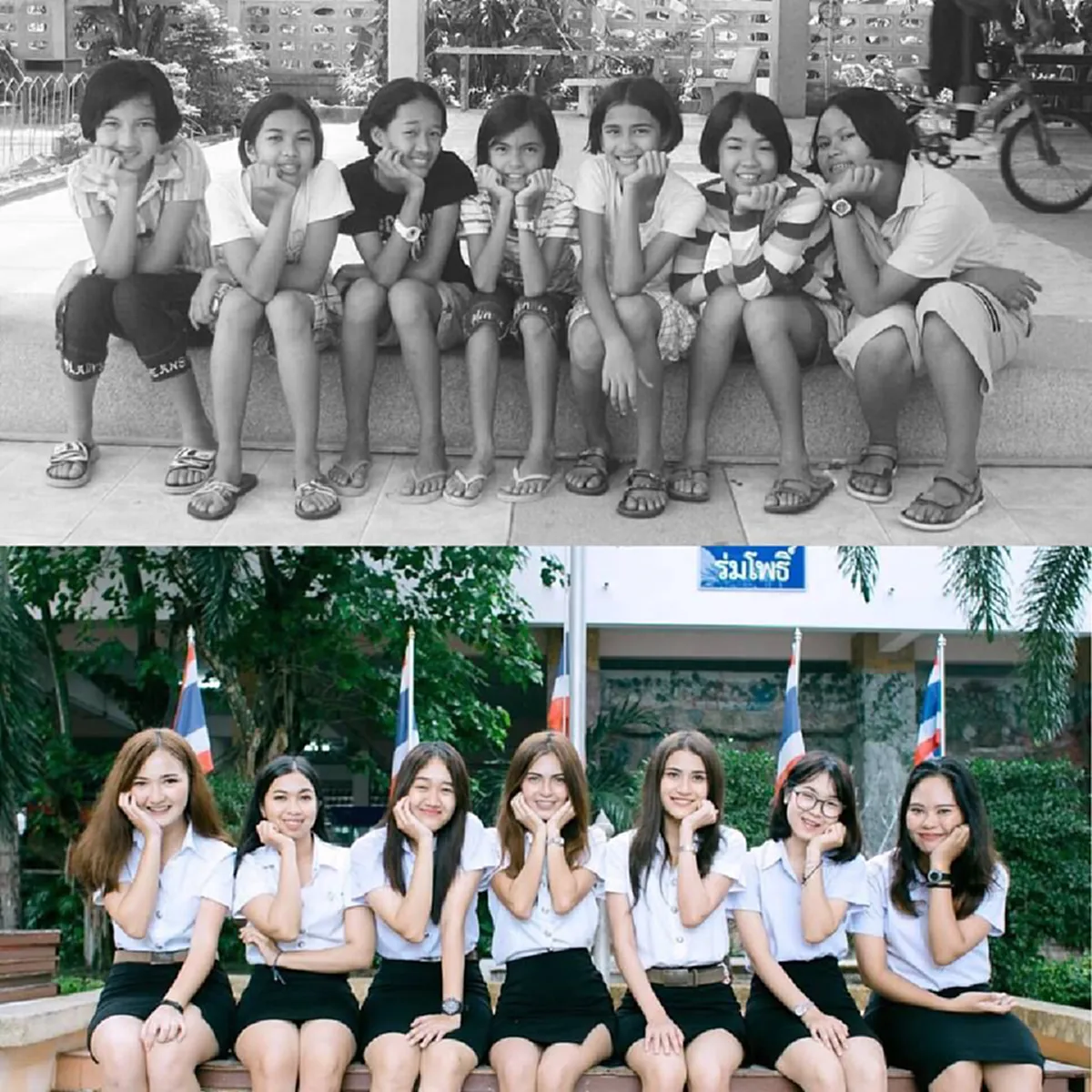 สาวโพสต์ภาพถ่ายกับเพื่อนๆตั้งแต่สมัยยังเด็ก ผ่านไป 11 ปี แต่ละคนสวยขึ้นมากจนแทบจำไม่ได้