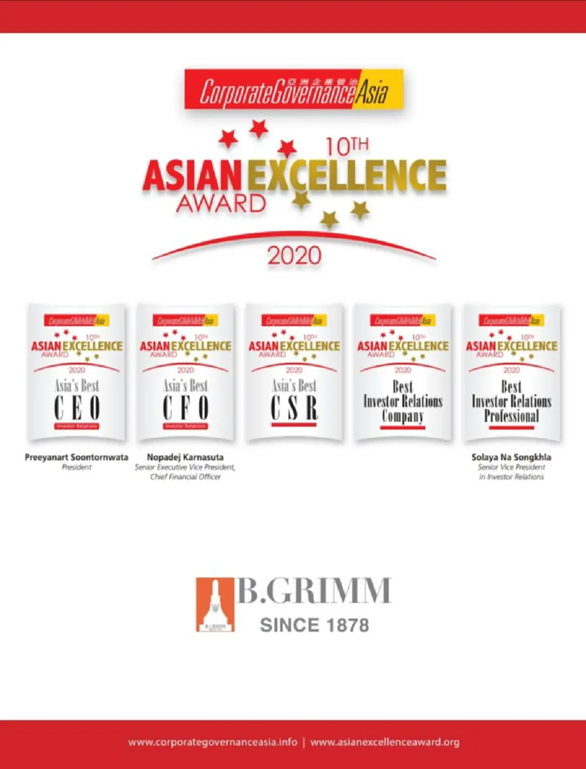 BGRIM คว้า 5 รางวัลระดับเอเชีย The Asian Excellence Awards 2020