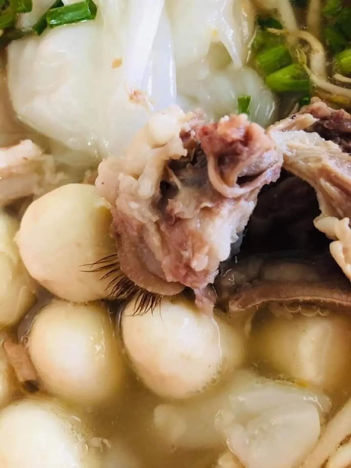 สาวสยองขนลุก พบชิ้นส่วนปริศนาคล้าย ขนตา ในถุงก๋วยเตี๋ยวซื้อกลับบ้าน