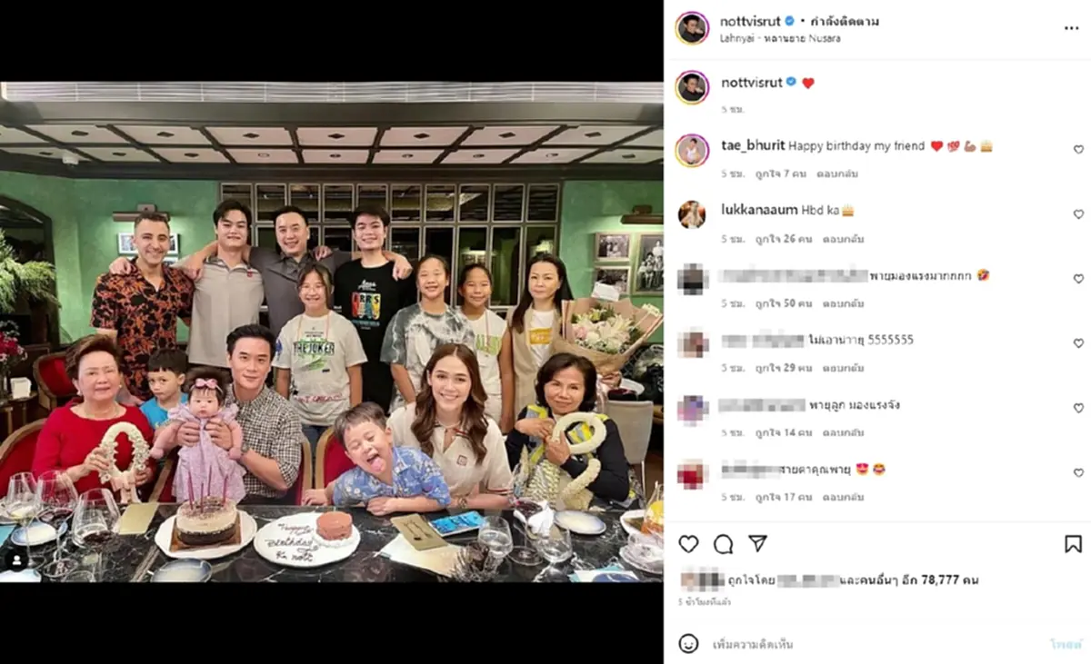 ชมพู่ อารยา สายฟ้า-พายุ-แอบิเกล” กราบ พ่อน็อต วิศรุต วันเกิด