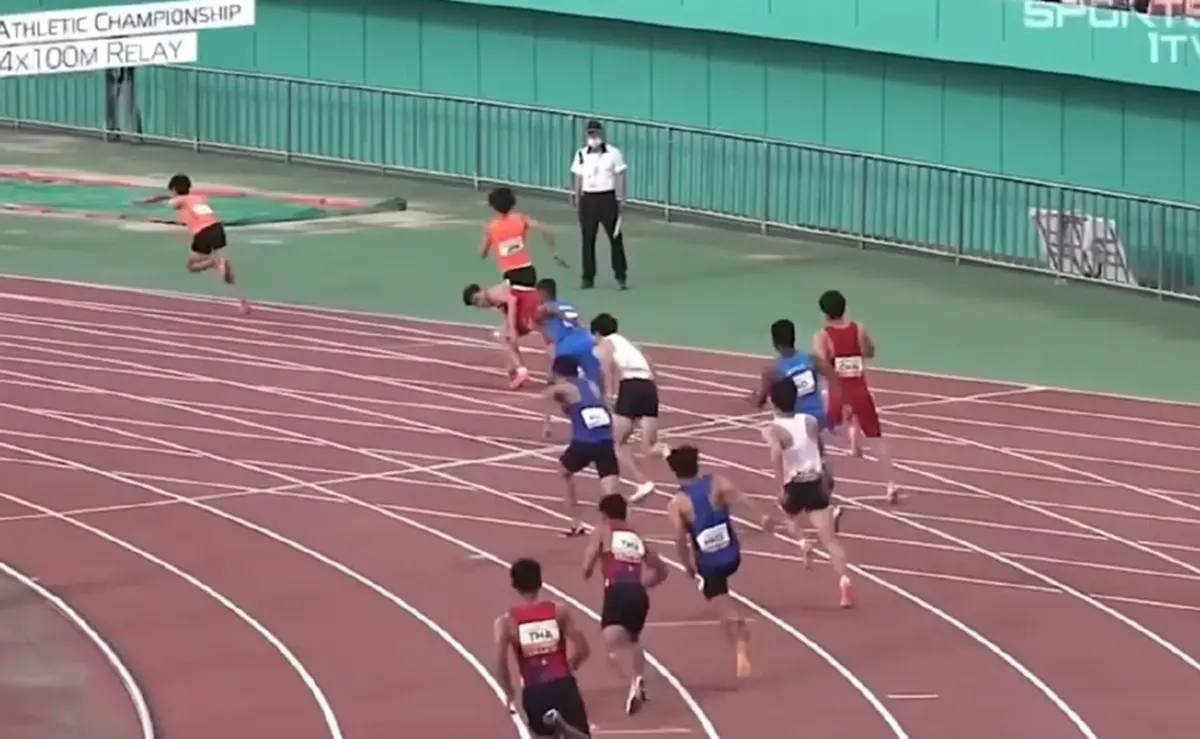 เปิดคลิป วิ่ง4×100ชายไทย โดนปรับแพ้ฟาวล์วืดเหรียญเอเชีย ทีมไทยยื่นประท้วง