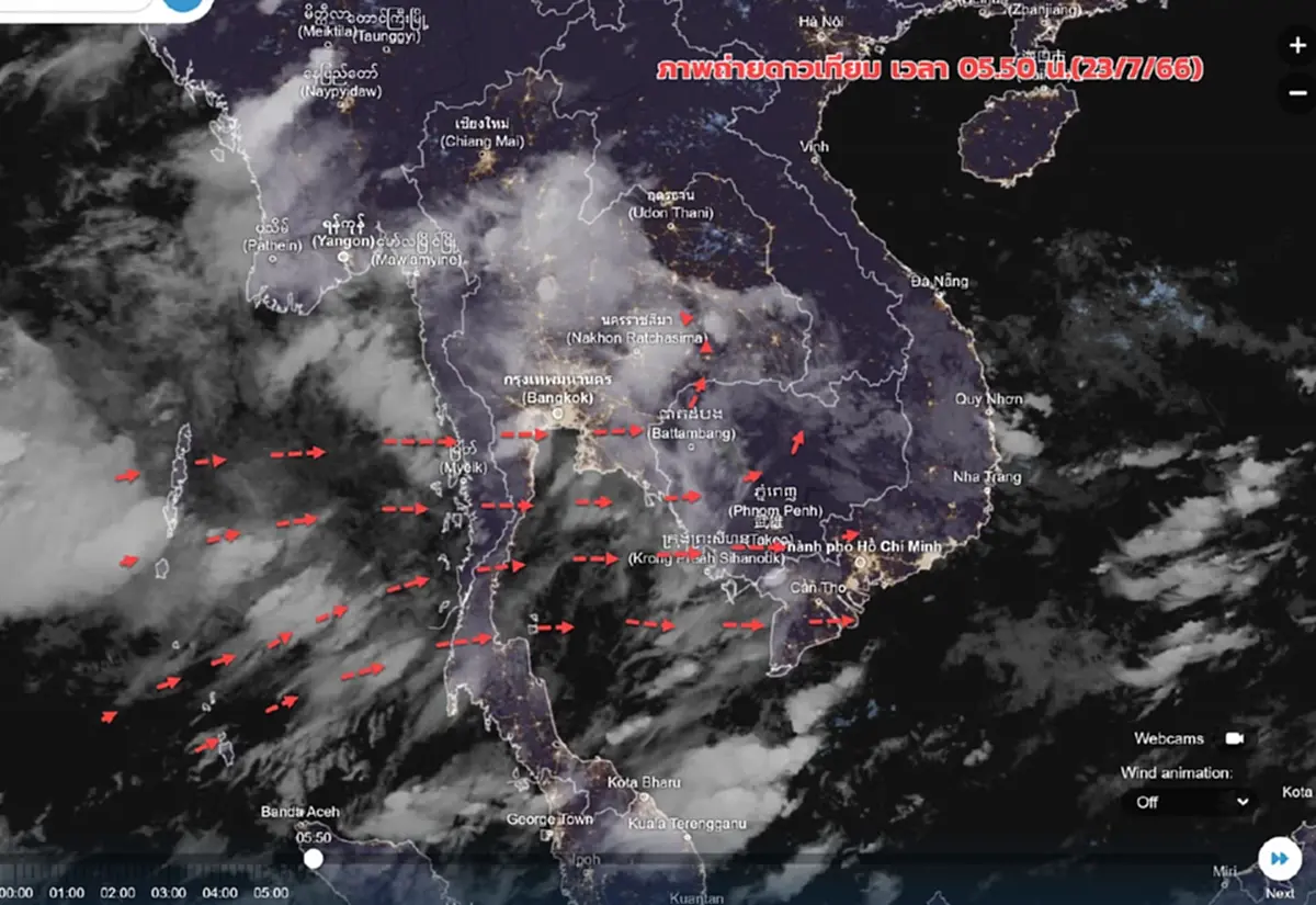 สภาพอากาศวันนี้ กรมอุตุฯ เตือนรับมือฝนตกหนัก กทม.โดนด้วย