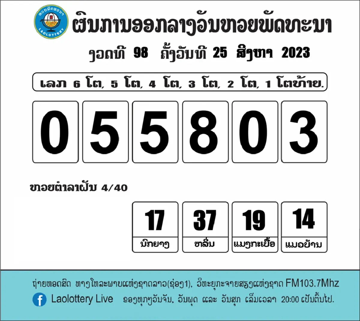 หวยลาววันนี้ 28/8/66 ตรวจหวยลาวล่าสุด 28ส.ค.66 หวยลาวย้อนหลัง ผลหวยลาว6ตัว
