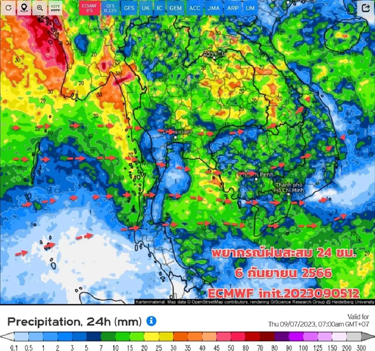 กางแผนที่ 34 จังหวัดระดับสีเหลือง เสี่ยงฝนตกหนักวันนี้ ถึงพรุ่งนี้เช้า