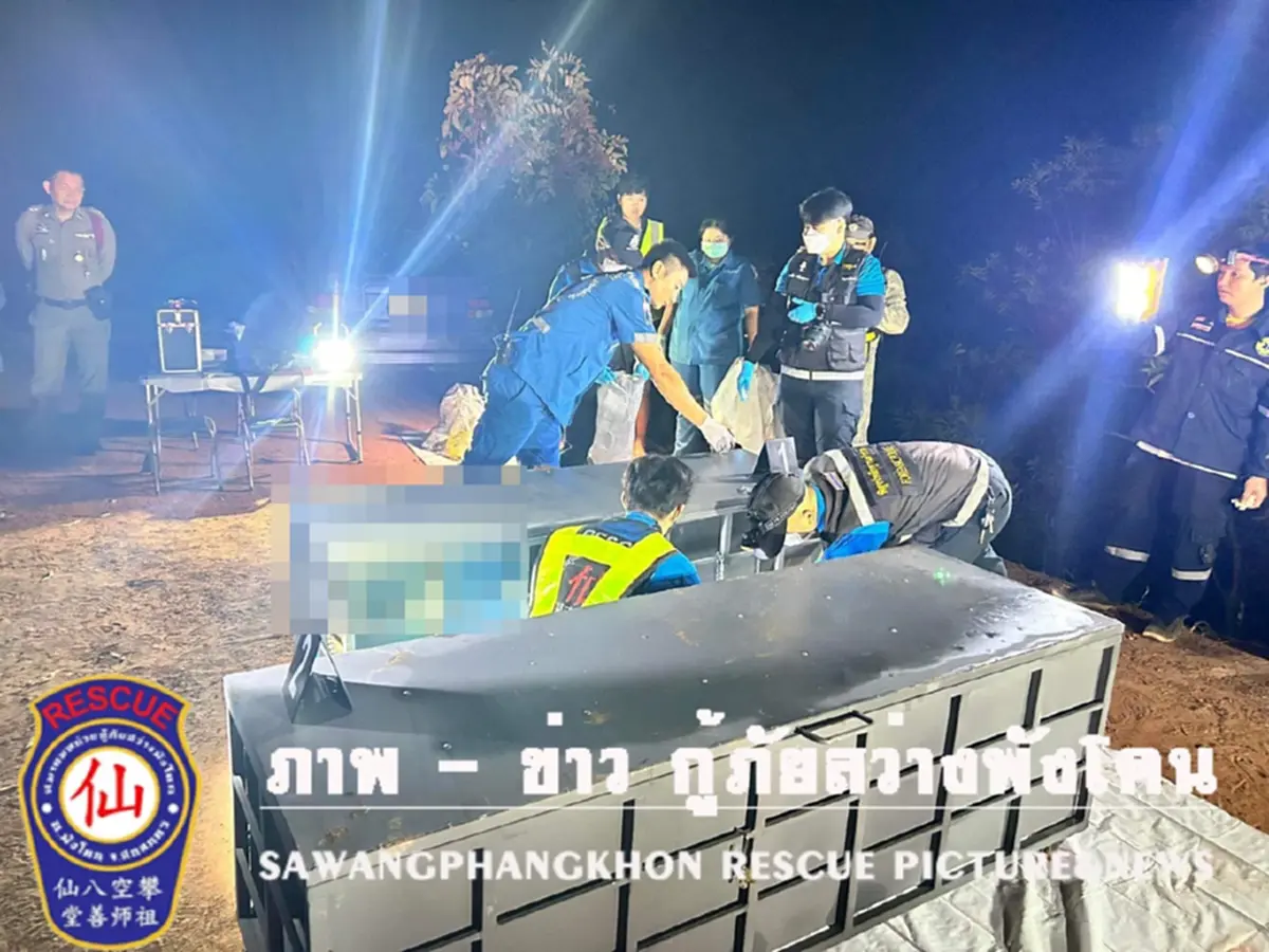 สลด พบ 2 ร่างในกล่องเหล็กคนละใบ ถูกถ่วงน้ำที่สกลนคร