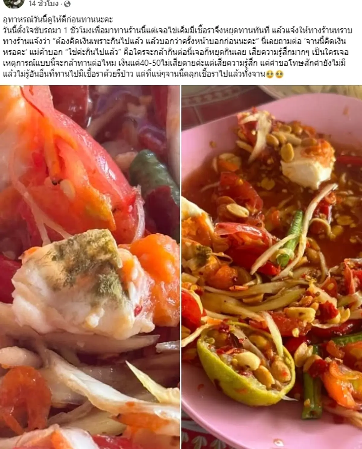 ลูกค้าขับรถ 1 ชม. ไปร้านดัง เจอไข่เค็มขึ้นรา ไร้คำขอโทษแถมคิดเงิน